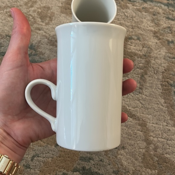 Set of 2 white mugs with low handle - Picture 5 of 6